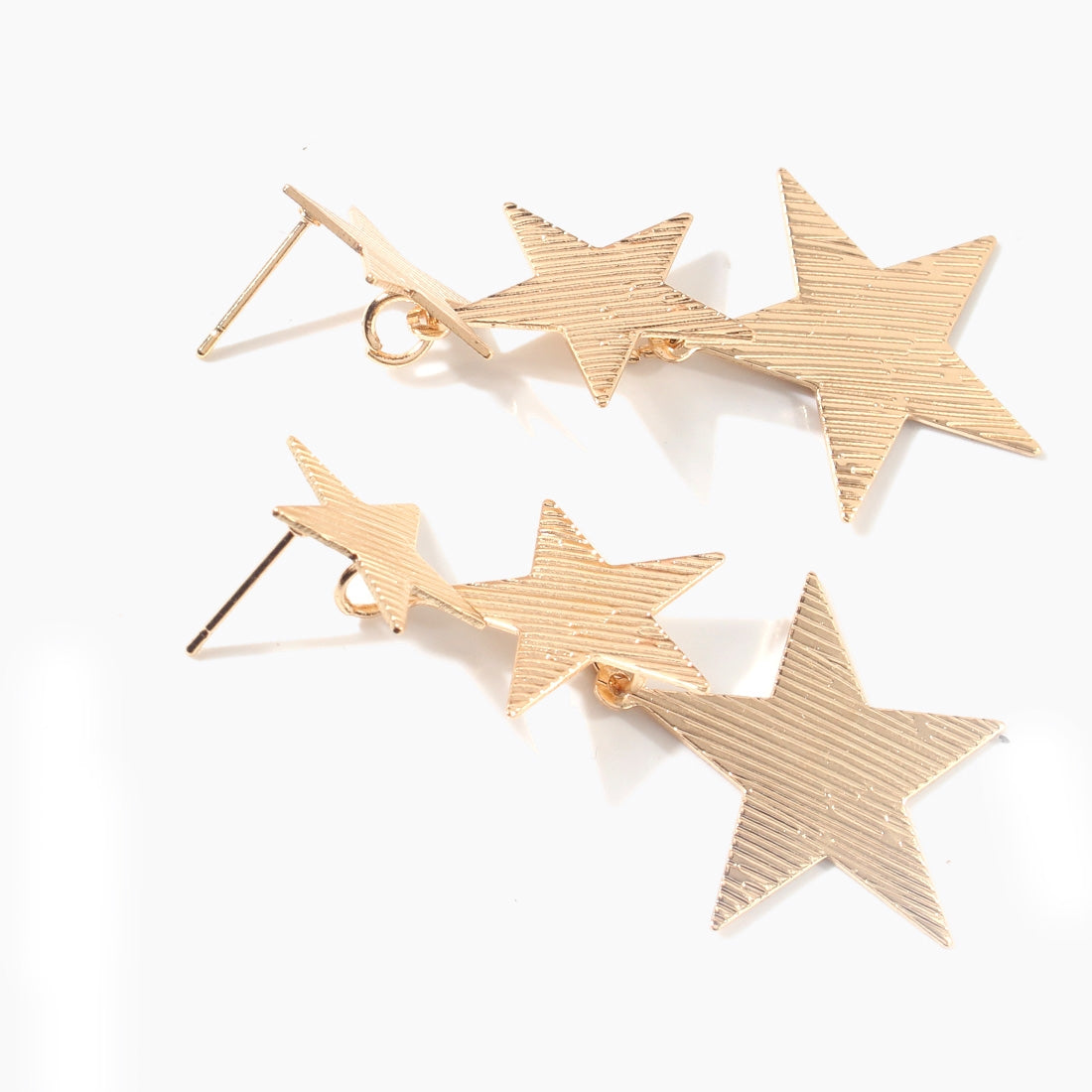 Simple Square Star Metal Stripe Women's Drop Earrings