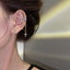 1 Pair Minimalist Star and Moon Asymmetrical Rhinestone Ear Cuffs for Women