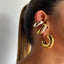 1 Pair Minimalist U Shape 18k Gold Plated Stainless Steel Ear Cuffs