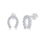 1 Pair U Shape Sterling Silver Moissanite Stud Earrings