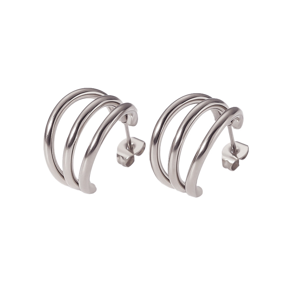 1 Pair Simple Style U Shape Plating 304 Stainless Steel 18K Gold Plated Ear Studs