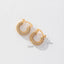 1 Pair Minimalist U Shape 18K Gold Plated Zircon Hoop Earrings