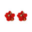 1 Pair Vintage Red Rose Zircon Alloy Drop Earrings