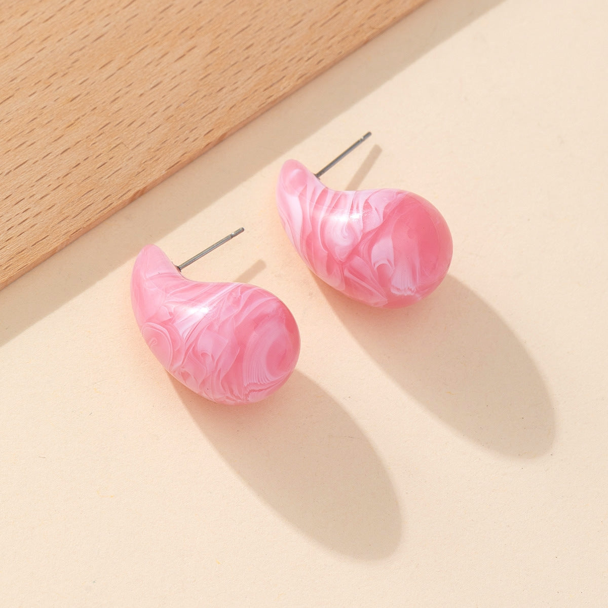 1 Pair Vintage Water Droplet Resin Acrylic Earrings