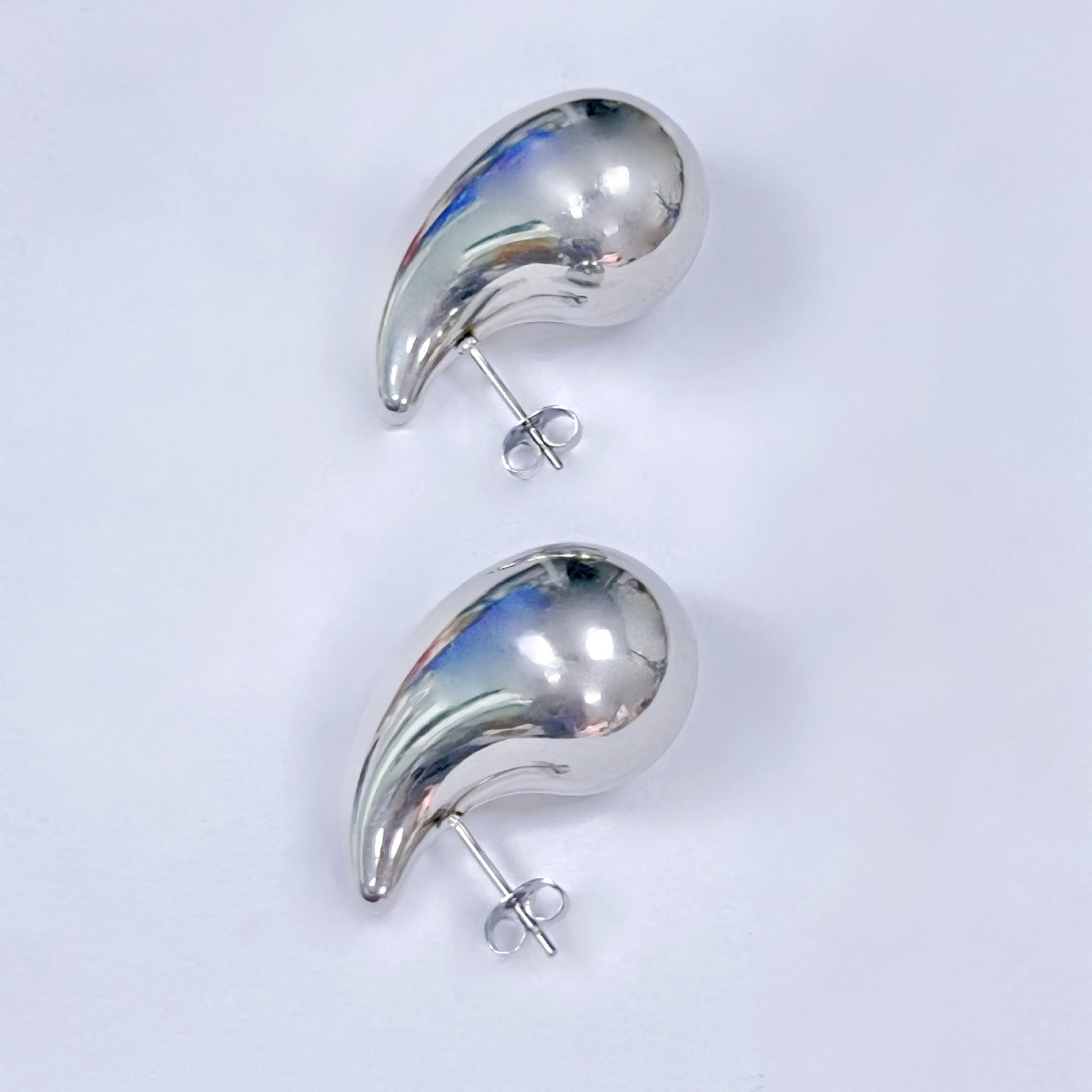 1 Pair Simple Style Water Droplets Plating Stainless Steel 18K Gold Plated Ear Studs