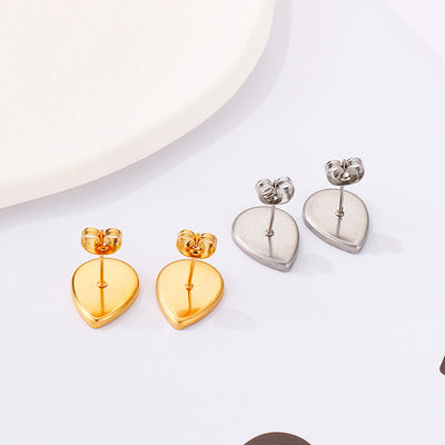 "Stainless Steel Water Drop Earrings - Plated Titanium Steel Jewelry for Women"