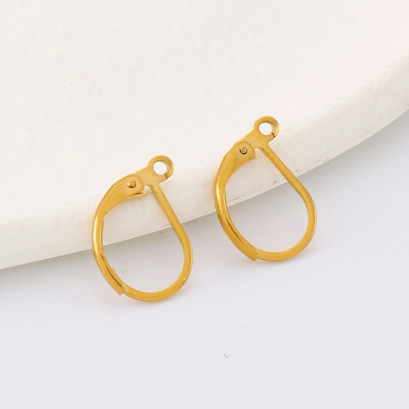 1 Pair Stainless Steel 18K Gold Plated Open Hoop Earrings - Fashionable Minimalist Design