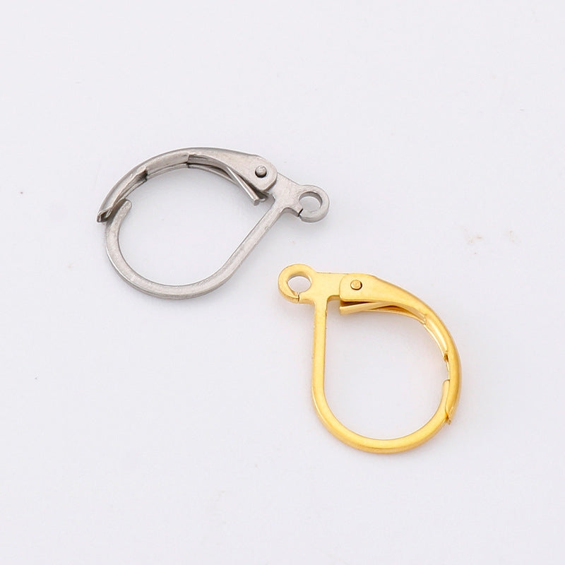 1 Pair Stainless Steel 18K Gold Plated Open Hoop Earrings - Fashionable Minimalist Design