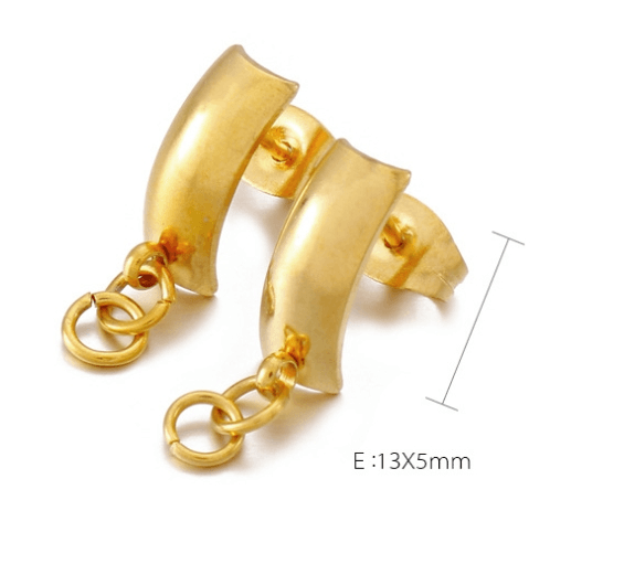 1 Pair Minimalist 18K Gold Plated Stainless Steel Hoop Earrings