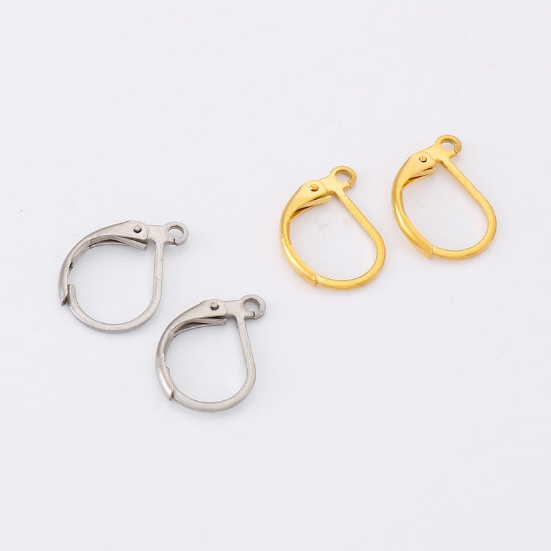 1 Pair Stainless Steel 18K Gold Plated Open Hoop Earrings - Fashionable Minimalist Design