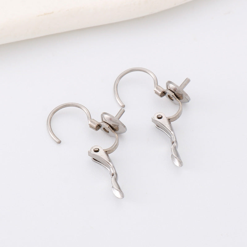 1 Pair Stainless Steel Gold Plated Pearl Hook Earrings for Women