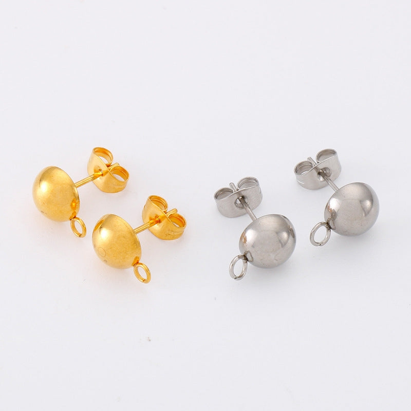 1 Pair Stainless Steel Gold Plated Minimalist Hoop Stud Earrings for Women