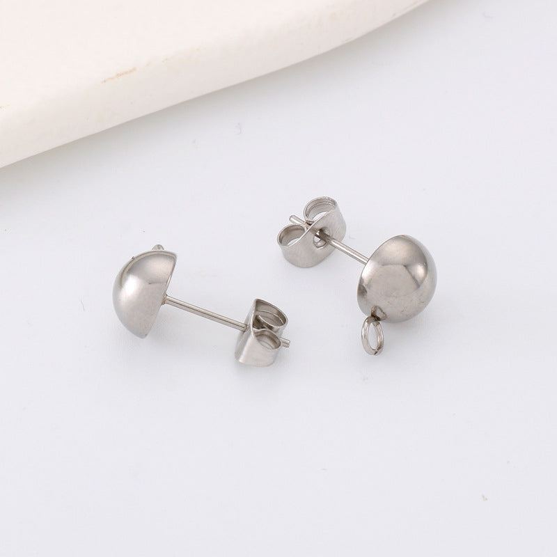 1 Pair Stainless Steel Gold Plated Minimalist Hoop Stud Earrings for Women