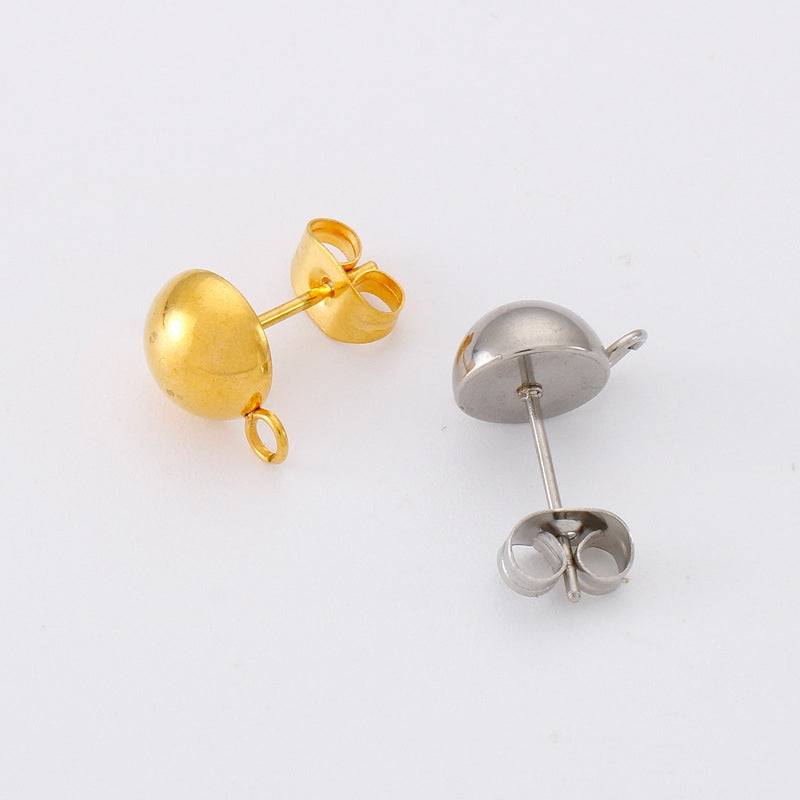 1 Pair Stainless Steel Gold Plated Minimalist Hoop Stud Earrings for Women