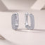 Sterling Silver Moissanite Geometric Hoop Earrings with GRA Certificate