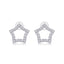 1 Pair Sterling Silver White Gold Plated Moissanite Hoop Earrings