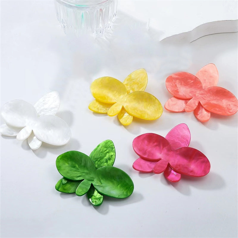 Acrylic Leaf Floral Stud Earrings - Candy Color Statement Jewelry