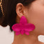 Acrylic Leaf Floral Stud Earrings - Candy Color Statement Jewelry