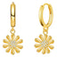 1 Pair Geometric Flower Zirconia Plated Copper Drop Earrings