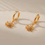 1 Pair Geometric Flower Zirconia Plated Copper Drop Earrings