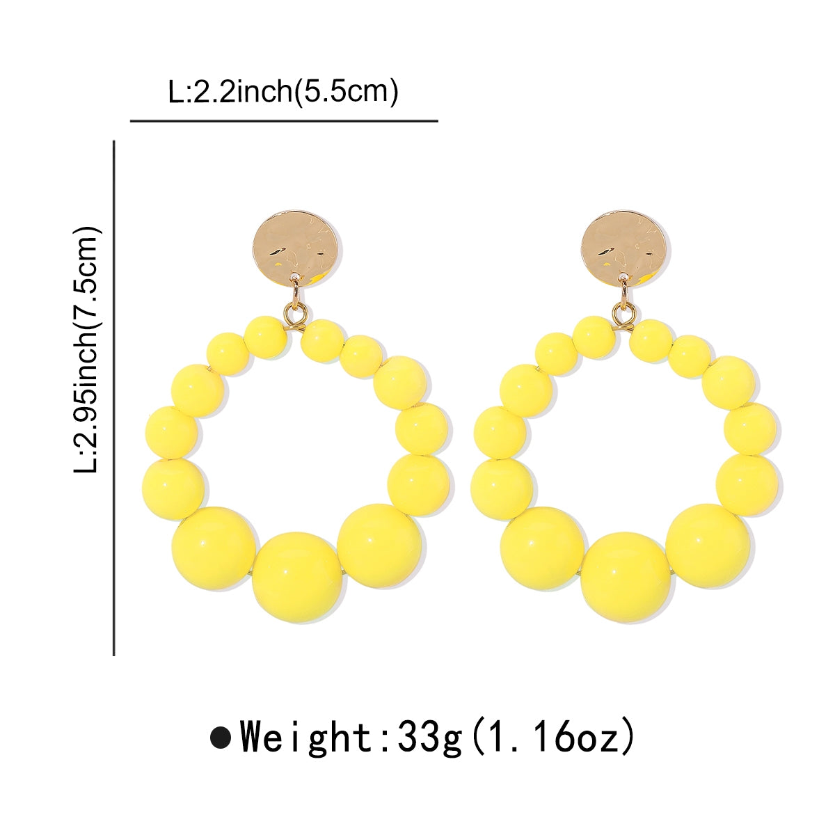 Sweet Geometric Beaded Candy Color Drop Earrings