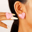 Sweet Heart Shape Colorful Resin Ear Studs for Women