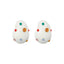 1 Pair Sweet Oval Enamel Rhinestone Women's Ear Clips Studs