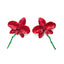 Sweet Shiny Enamel Flower Rhinestone Stud Earrings