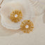 1 Pair Elegant Dandelion Inlay 304 Stainless Steel Pearl Stud Earrings