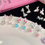 1 Pair Sweet Simple Style Heart Shape Bow Knot Inlay Alloy Zircon Ear Studs