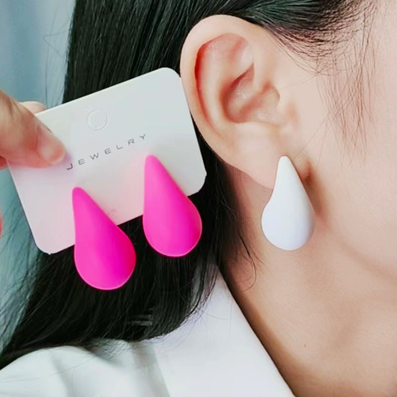 1 Pair Minimalist Water Droplet Acrylic Stud Earrings