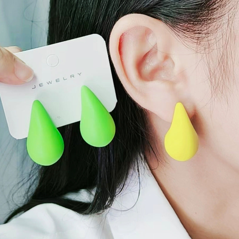 1 Pair Minimalist Water Droplet Acrylic Stud Earrings