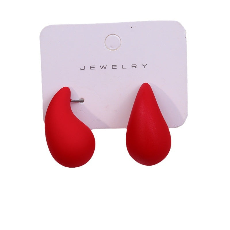 1 Pair Minimalist Water Droplet Acrylic Stud Earrings