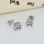 1 Pair Sterling Silver Moissanite Triangle Round Inlay Ear Studs