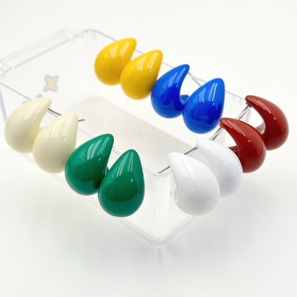 Sweet Candy Color Acrylic Water Droplet Earrings