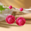 Bohemian Rattan Straw Braided Round Drop Earrings