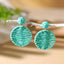 Bohemian Colorful Woven Round Rattan Straw Drop Earrings for Women