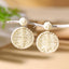 Bohemian Colorful Woven Round Rattan Straw Drop Earrings for Women