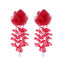 1 Pair Bohemian Flower Imitation Pearl Gauze Tassel Drop Earrings