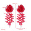 1 Pair Bohemian Flower Imitation Pearl Gauze Tassel Drop Earrings