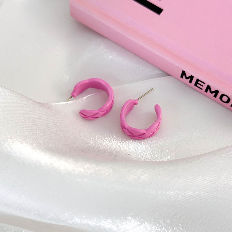 1 Pair Minimalist Roman C Shape Alloy Hoop Earrings 2024 Trend