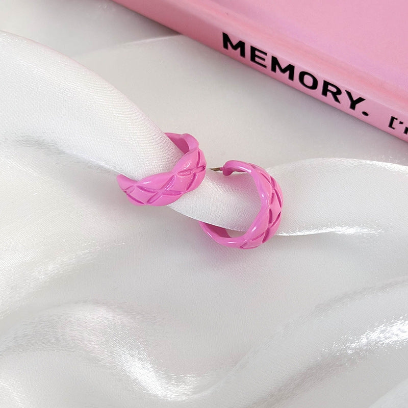 1 Pair Minimalist Roman C Shape Alloy Hoop Earrings 2024 Trend