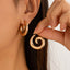 Vintage Spiral Copper Alloy Geometric Conch Earrings