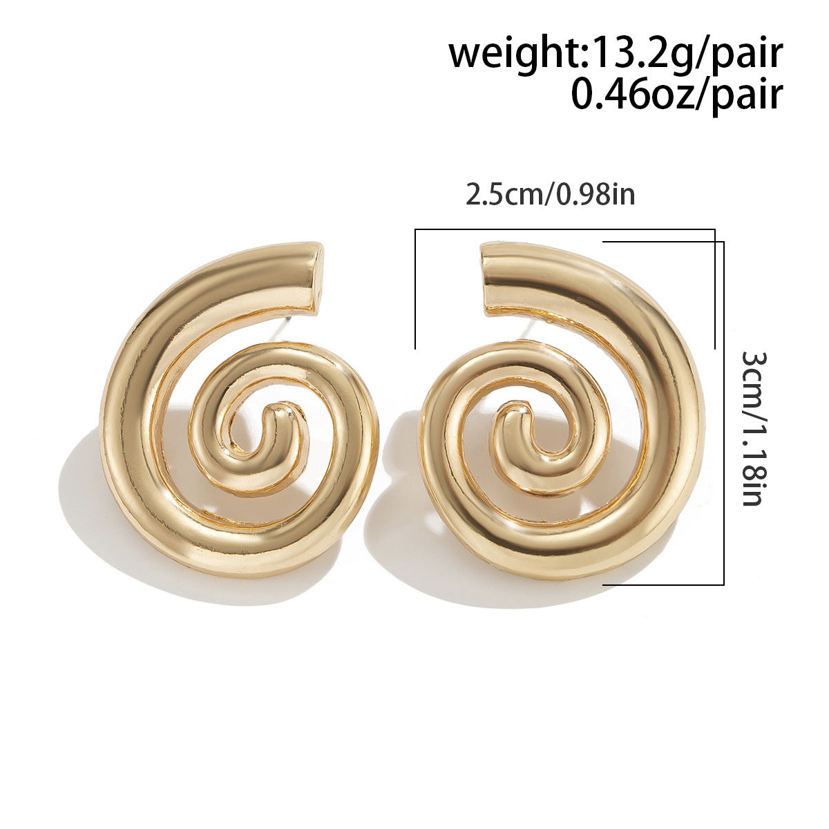 Vintage Spiral Copper Alloy Geometric Conch Earrings