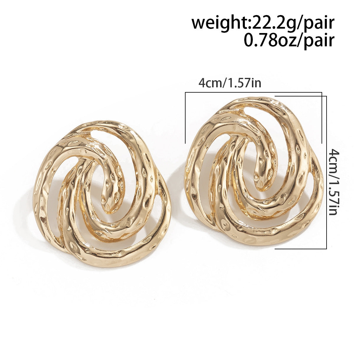 Vintage Spiral Copper Alloy Geometric Conch Earrings