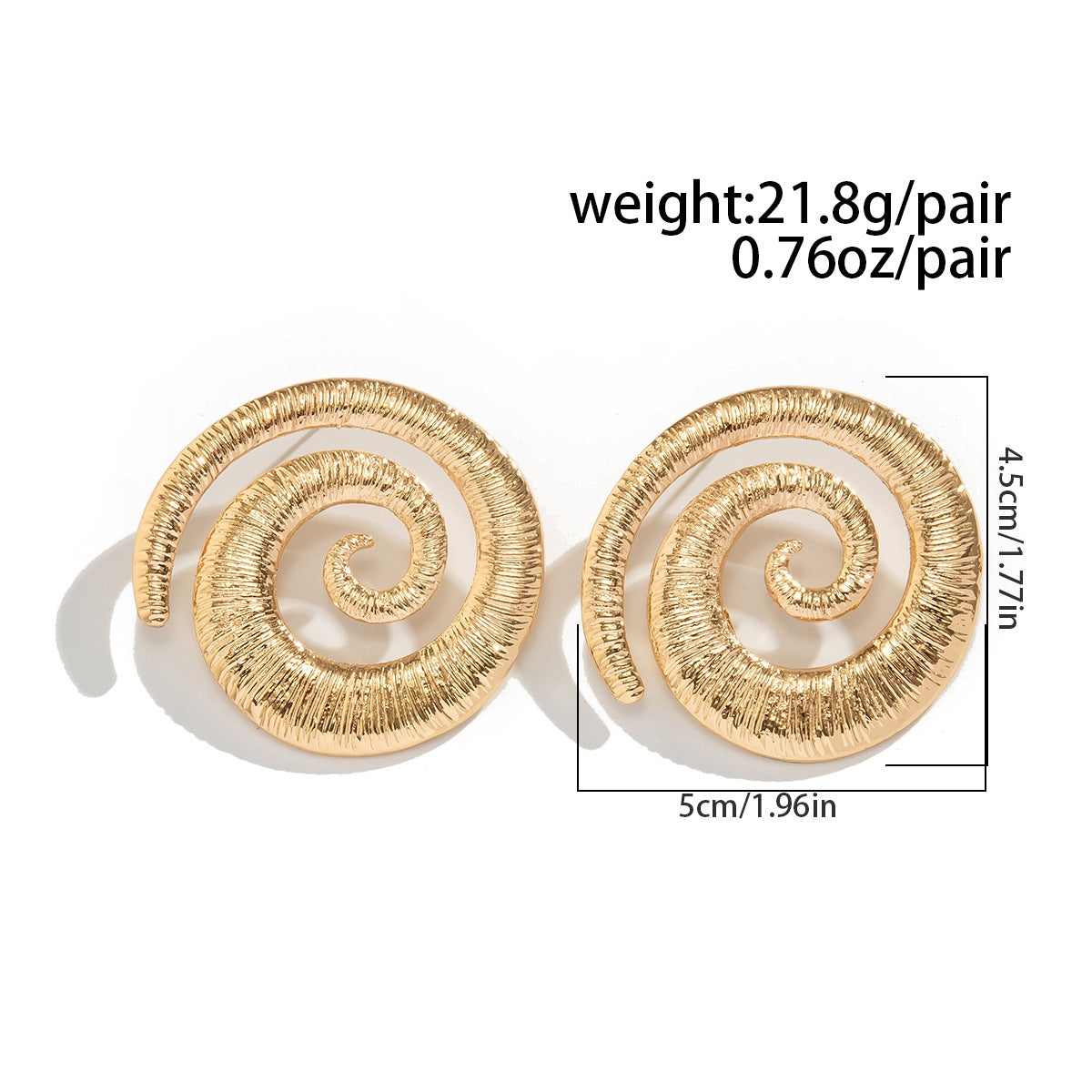 Vintage Spiral Copper Alloy Geometric Conch Earrings