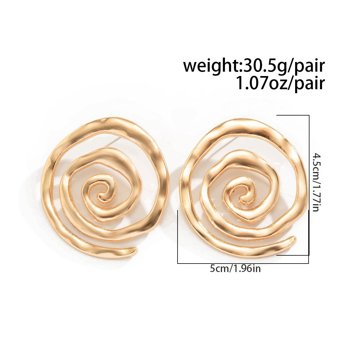 Vintage Spiral Copper Alloy Geometric Conch Earrings