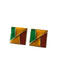 Vintage Square Alloy & Botanical Pearl Geometric Drop Earrings