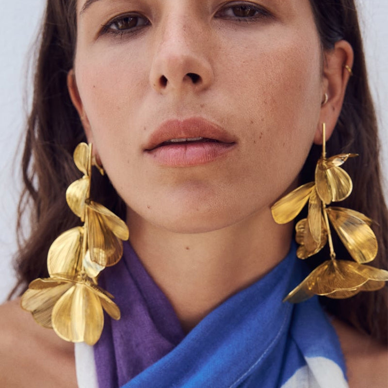 Vintage Gold Plated Floral Filigree Earrings