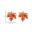 Vintage Leaf Alloy Stud Earrings - Red Maple Design, Elegant & Luxurious 2023 Collection